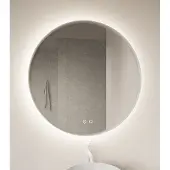 Gliss Design Athena ronde spiegel mat wit 40cm met verlichting en verwarming
