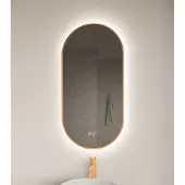 Gliss Design Aura ovale spiegel 40x100cm met LED-verlichting en verwarming koper