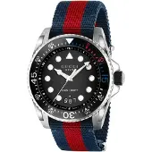 Gucci YA136210 Duikhorloge met zwarte wijzerplaat - Stijlvol en functioneel