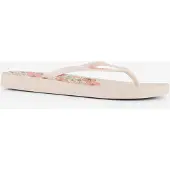Copacabana dames teenslippers met bloemen beige maat 41/42