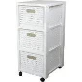 Rotho Country - Ladenkast - Ladesysteem plus 3 manden met witte met wielen