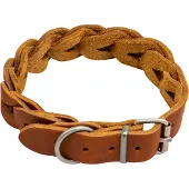 Animal Boulevard Ab30046 - Hals- En Leibanden - Hond - Ab Country Leather Gevlochten Halsband Cognac-25mmx36-43cm - Maat: 25mmx36-43cm - 199128