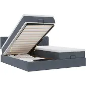 vidaXL Ottoman bed met matrassen 180x200cm fluweel donkergrijs