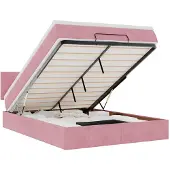 vidaXL Ottomanbed met matras en LED-verlichting, roze, 140x200 cm, fluweel