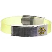 Behave – Armband dames siliconen – geel bloemdetail – sporty casual
