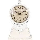 Clayre & Eef Staande Klok 14x6x23 cm Wit Hout