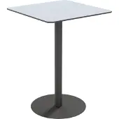 Meet by Paperflow buitentafel Cross, vierkant, plaatvoet, B 800 x D 800 x H 1100 mm, grijs/matzwart