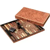 Philos Backgammon spel Kassette Ikaria Groot houten bord.