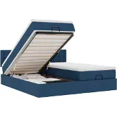 vidaXL Ottoman bed met matrassen 180x200cm stof blauw