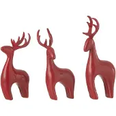 J-Line set van 3 rendier resine galvanisch 7x4x16cm