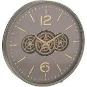J-Line klok tandwiel mdf /goud large 60x9x60cm