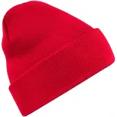 Beechfield Originele gerecycleerde muts met manchet (Klassiek rood)