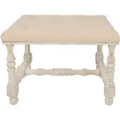 Clayre & Eef Hocker 62x47x46 cm hout textiel poef