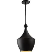 QUVIO Hanglamp modern - Uniek design metaal met knop - Diameter 25 cm