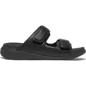 FitFlop Men F-Mode Go Adjustable Two-Bar Slides All Black-Schoenmaat 41