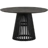 NADUVI Collection Eettafel Lovie acaciahout rond | hout zwart 120x120x76 cm eettafels | NADUVI