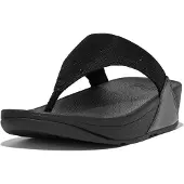 FitFlop Women Lulu Shimmerlux Toe-Post All Black-Schoenmaat 36