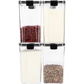 Krumble Voorraadpotten set van 4 - Met deksel - Kunststof - 1300 ml