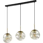 QUVIO Hanglamp eettafel - 3 lichtspunten - Glazen bollen - Langwerpig - Metaal - Glas