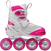 Roces Moody X TIF Girl Verstelbare Skeelers Kinderen – Inline Skates – Meegroei Skates – Wit Roze – Maat 30-35