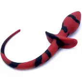 Kiotos - Hondenstaart Anaalplug - Rood/Zwart