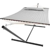 Juskys Hangmat Cata - Lichtgrijs - Incl. Onderstel & Kussen