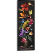 Praxis Schilderij Flower Portrait Deco Panel 30x90 Cm Hout Bont