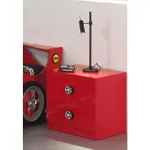 Vipack Nachtkastje Monza, MDF glanzend rood gelakt, 2 lades