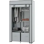 HOMCOM Stoffkleiderschrank mit Reißverschlusstüren 850-287V00