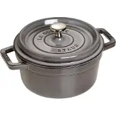 Staub La Cocotte, 20 cm, rund, grafietgrijs, gietijzer