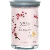 Yankee candle - Pink Cherry & Vanilla Large Tumbler Geurkaars - 100 branduren - twee lonten