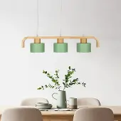 LumenXL Hanglamp 3-lichts met hout groen - Rosie