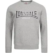 Lonsdale Sweatshirt 'Berger LP181' nachtblauw / grijs gemêleerd / wit