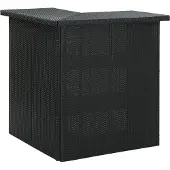 vidaXL Hoekbar, zwart, 100x50x105 cm, polyrotan