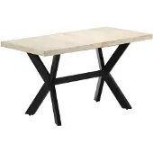 vidaXL Eettafel 140x70x75 cm massief gebleekt mangohout