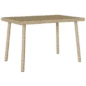 vidaXL Tuin salontafel rechthoekig 80x40x37 cm poly rattan beige