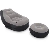 Intex - Opblaasstoel - Ultra Lounge met Poef - 102cm x 137cm x 79 cm