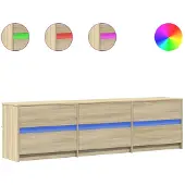 vidaXL Tv-meubel met LED 180x34x50 cm bewerkt hout sonoma eikenkleurig