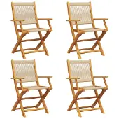vidaXL Tuinstoelen 6 st inklapbaar massief acaciahout beige