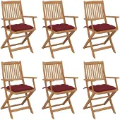 vidaXL Tuinstoelen 8 st inklapbaar met kussens massief acaciahout