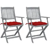 vidaXL Tuinstoelen 8 st inklapbaar met kussens massief acaciahout
