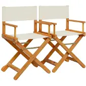 vidaXL Regisseursstoelen 2 st inklapbaar stof crèmewit