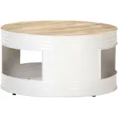 vidaXL Salontafel 68x68x36 cm massief mangohout wit