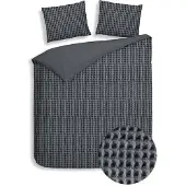 Heckett & Lane Dekbedovertrek Vafala Steel-Grey Percal-260 x 200 / 220 cm | Extra Breed