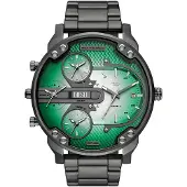 Diesel quartz grijs heren horloge met veelkleurig wijzerplaat & roestvrij stalen band