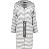 Cawö Badjas Home 834 Capuchon & Tunnelkoord Women Platinum-M