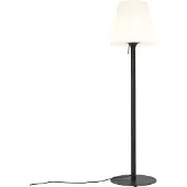 QAZQA Moderne buiten vloerlamp zwart met witte kap IP44 - Big Virginia