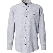 QS Overhemd donkerblauw / wit