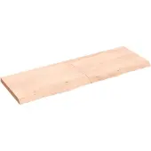 vidaXL Wandschap 120x40x(2-4) cm onbehandeld massief eikenhout