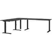 Germania Hoogteverstelbaar Hoekbureau Metaal, spaanplaat C-Voet 2,400 x 2,000 x 910 mm